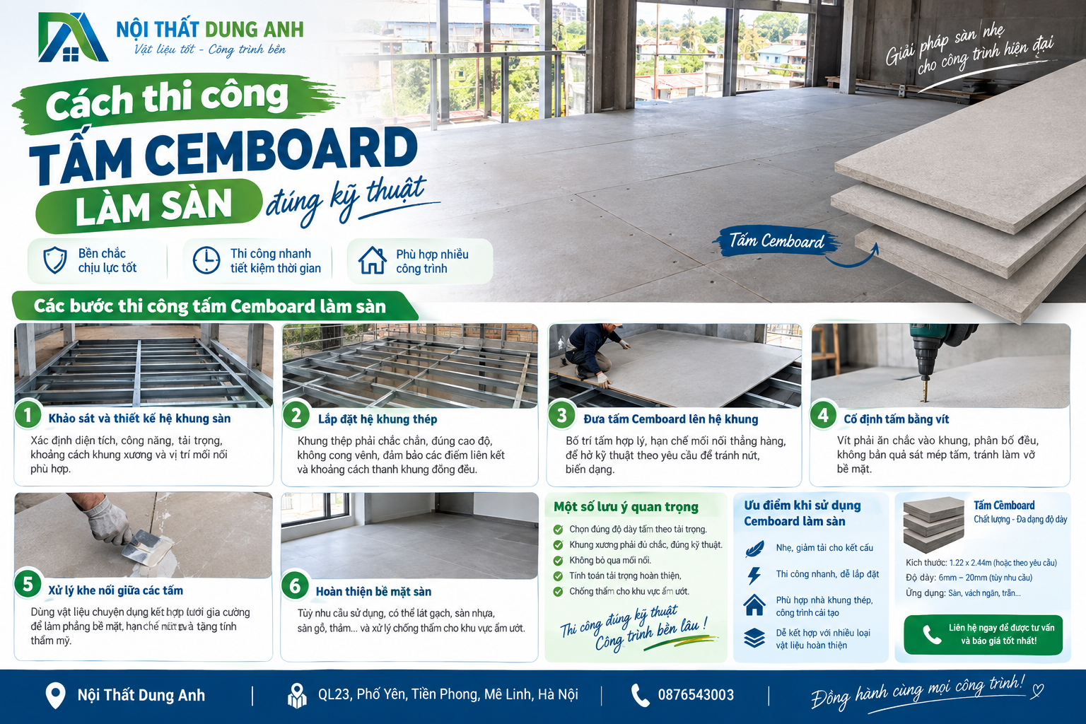 Thi Công Sàn Cemboard